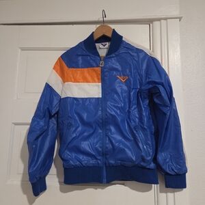 Vintage Pony Blue and Orange Nylon Windbreaker Jacket Boy's XL/Women's XS